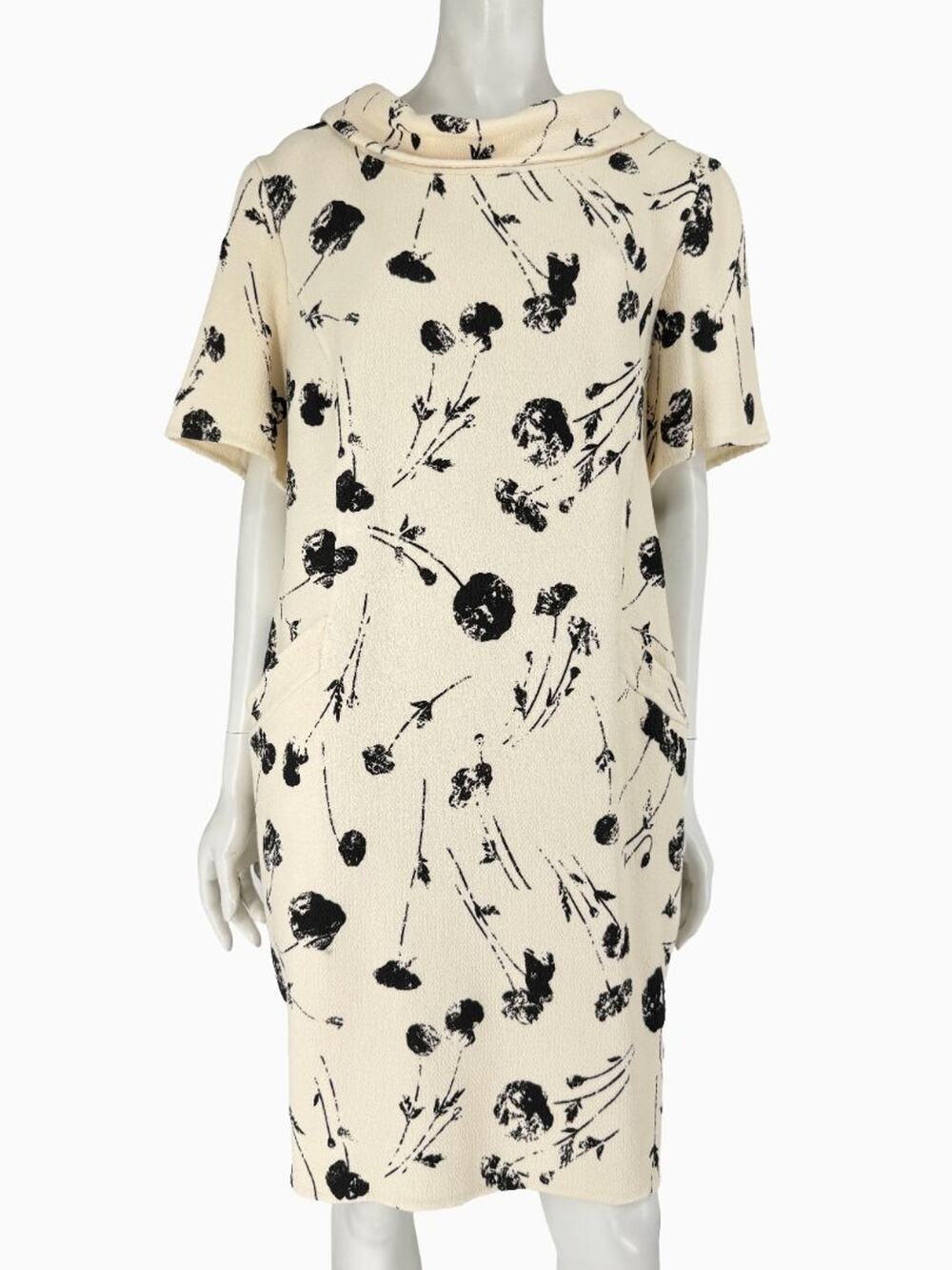 Oscar de la Renta Floral Wool Shift Dress – XL - Made in Italy